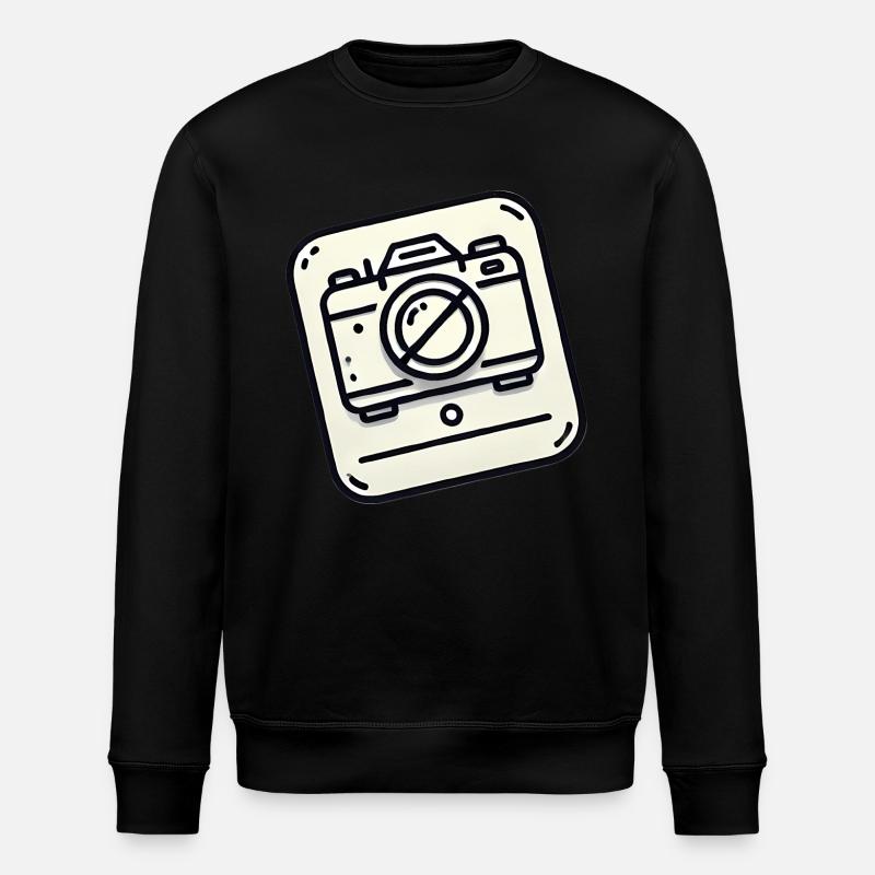 No Camera Allowed Icon Design - Stanley/Stella ROLLER Unisex Organic Sweatshirt - black