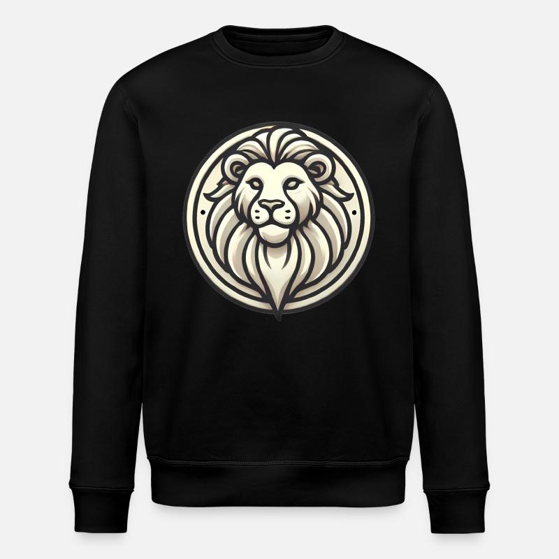 Stylized Lion Badge Design - Stanley/Stella ROLLER Unisex Organic Sweatshirt - black