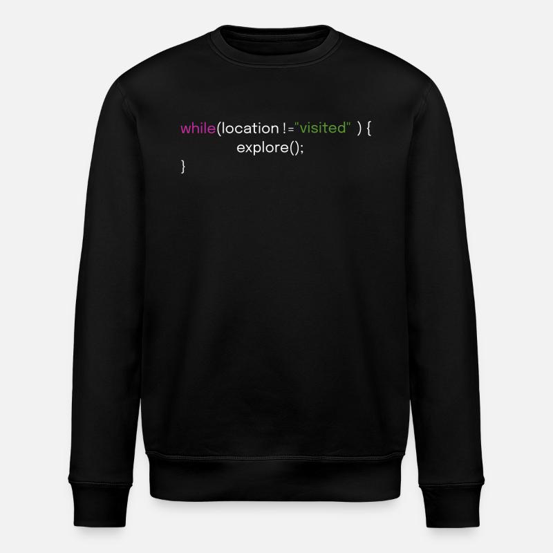 Travel and Coding Design - Stanley/Stella ROLLER Unisex Organic Sweatshirt - black