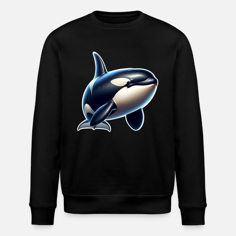 Orca Killer Whale - Stanley/Stella ROLLER Unisex Organic Sweatshirt - black