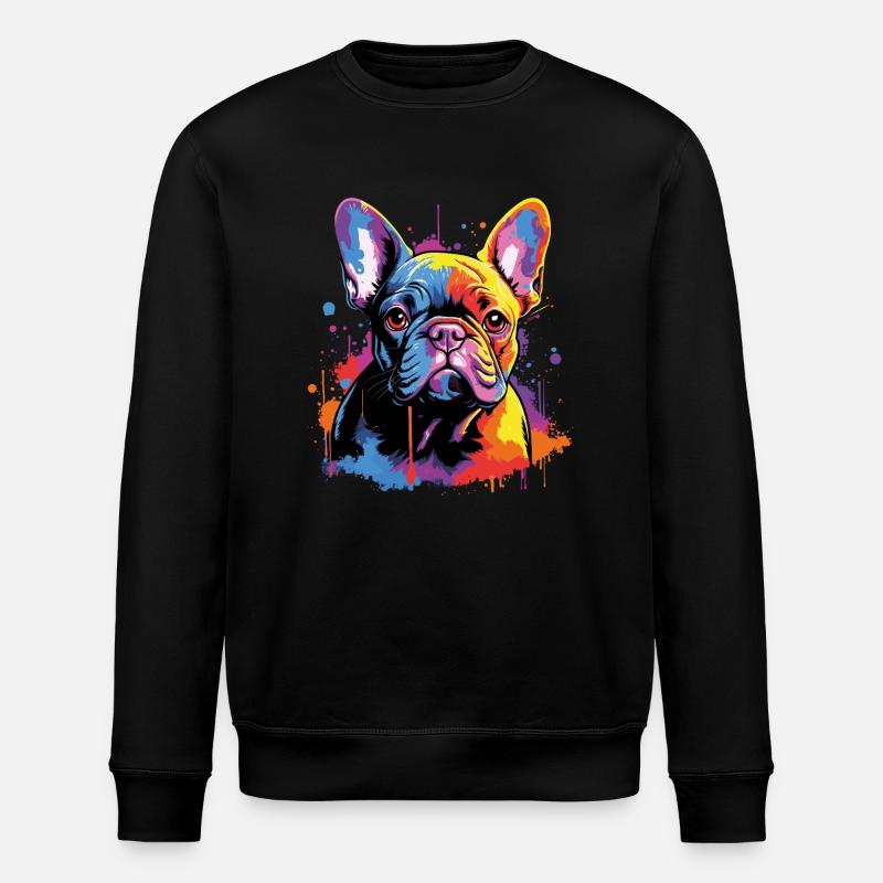 Bouledogue français mignon - Sweat bio ROLLER Stanley/Stella Unisexe - noir