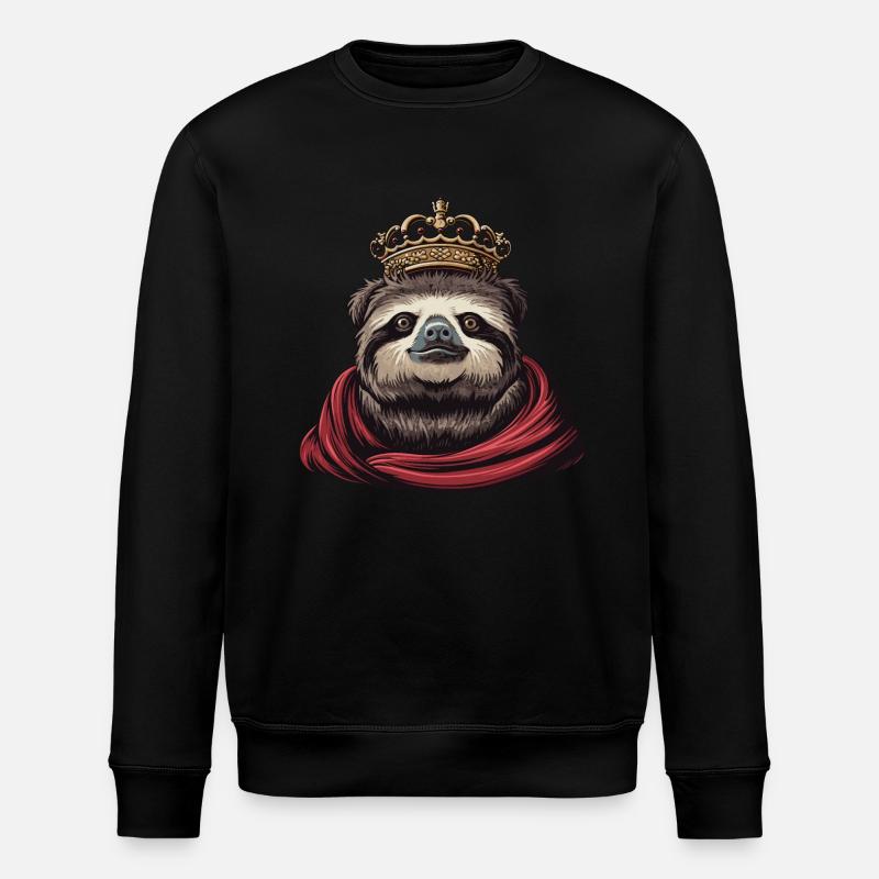 Cool Sloth King - Stanley/Stella ROLLER Unisex Organic Sweatshirt - black