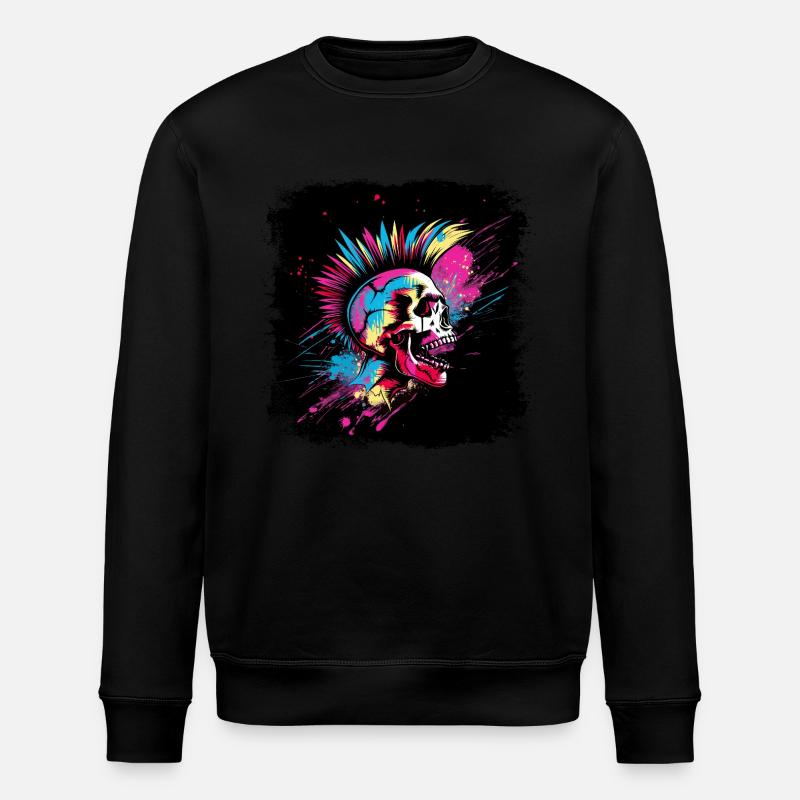 Punk Zombie Mohawk - Stanley/Stella Unisex Bio-Sweatshirt ROLLER - Schwarz