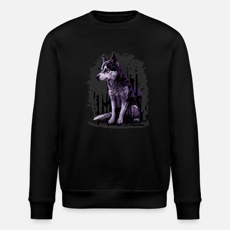 Husky Hund - Stanley/Stella Unisex Bio-Sweatshirt ROLLER - Schwarz