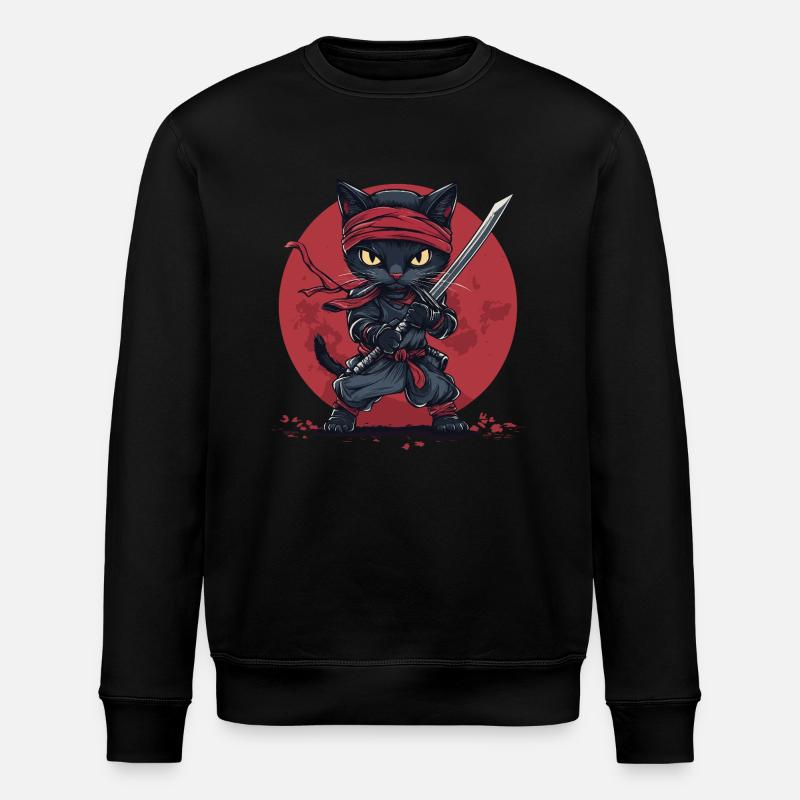 Chat Ninja - Sweat bio ROLLER Stanley/Stella Unisexe - noir