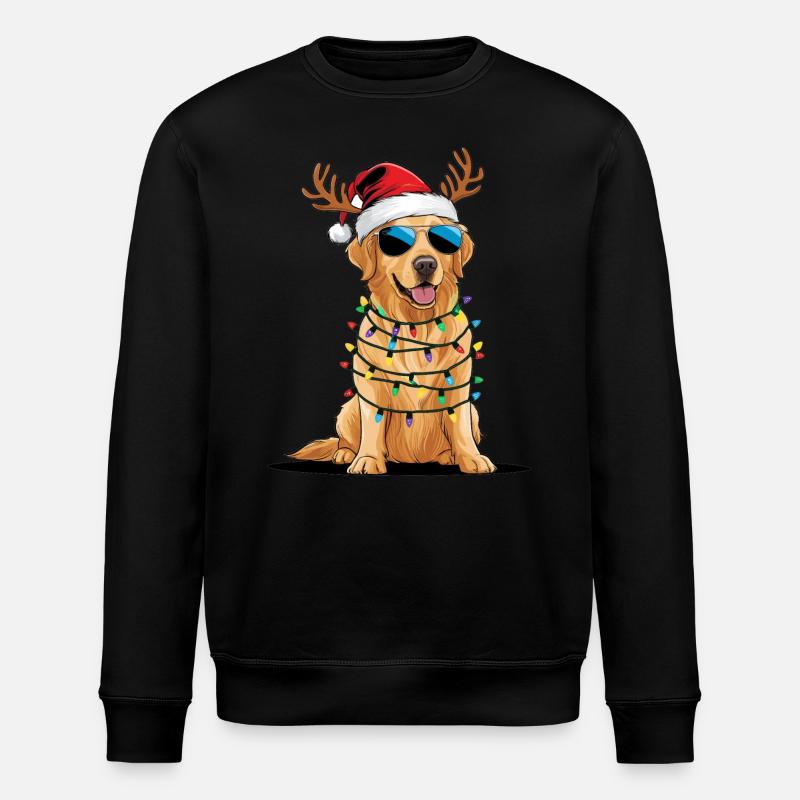 Golden Retriever de Noël - Sweat bio ROLLER Stanley/Stella Unisexe - noir
