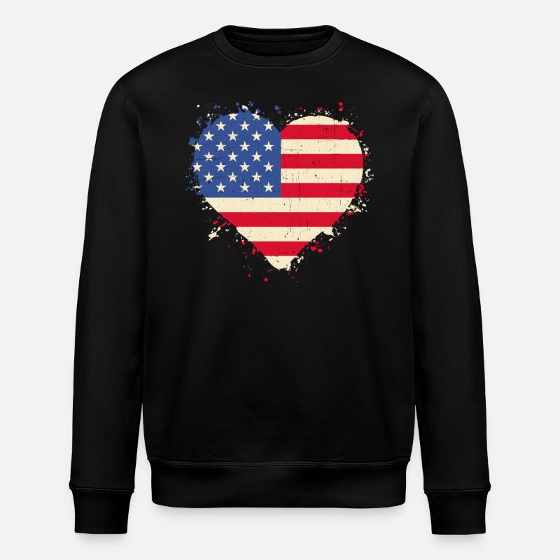Veteran Herz USA - Stanley/Stella Unisex Bio-Sweatshirt ROLLER - Schwarz