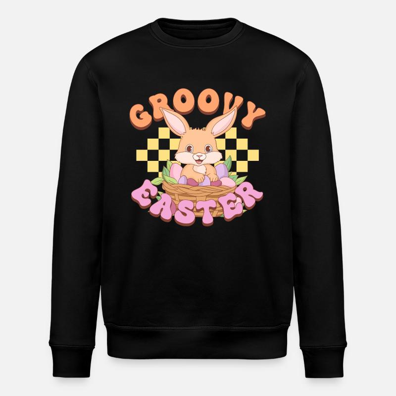 Groovy Easter - Stanley/Stella Unisex Bio-Sweatshirt ROLLER - Schwarz