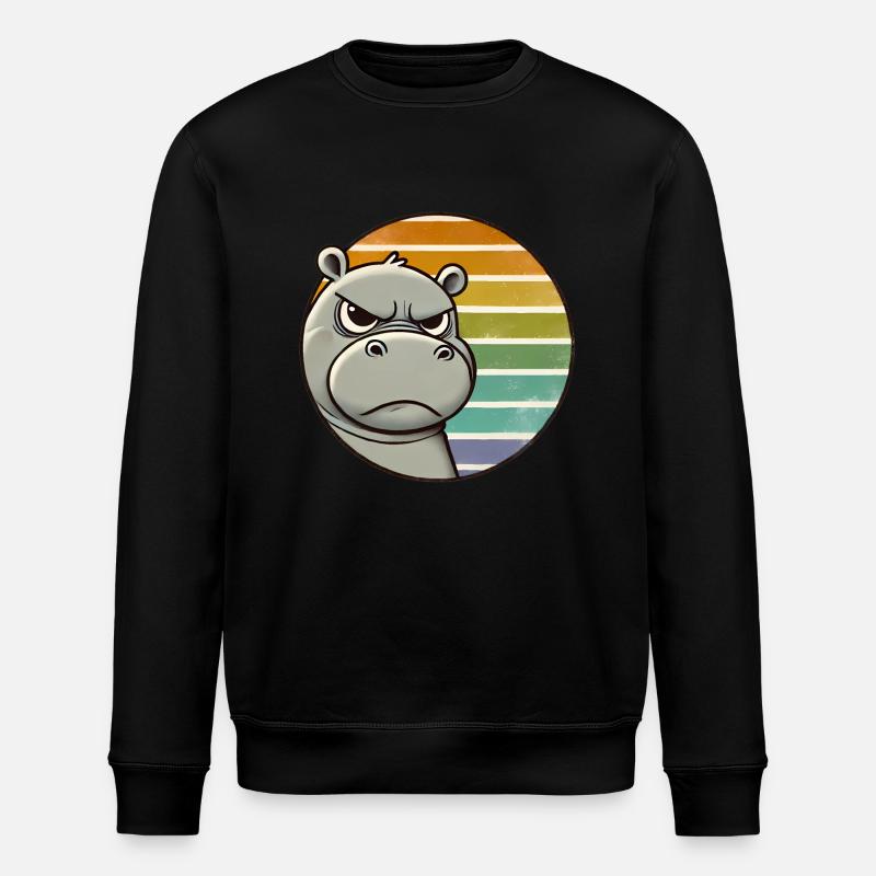 Grumpy Hippo Retro Rainbow Design - Sweat bio ROLLER Stanley/Stella Unisexe - noir