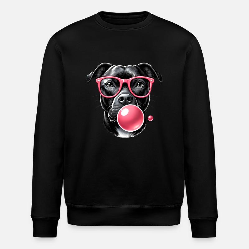 Cool with Pink Bubble Gum - Stanley/Stella Unisex Bio-Sweatshirt ROLLER - Schwarz