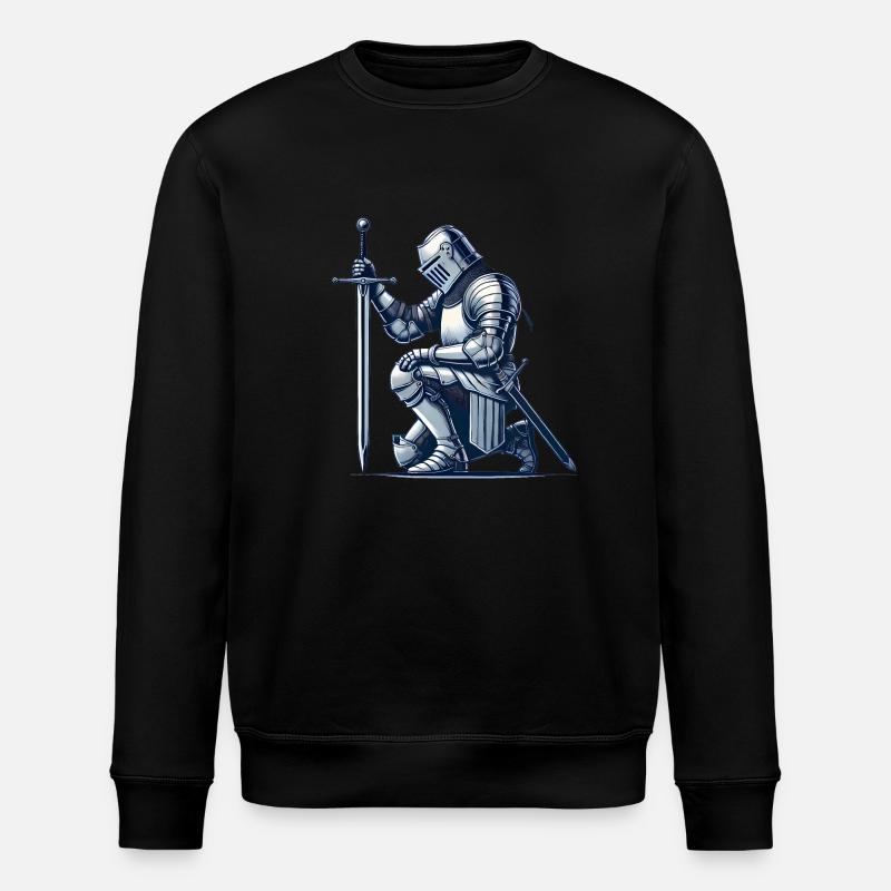 Illustration de chevalier médiéval agenouillé - Sweat bio ROLLER Stanley/Stella Unisexe - noir