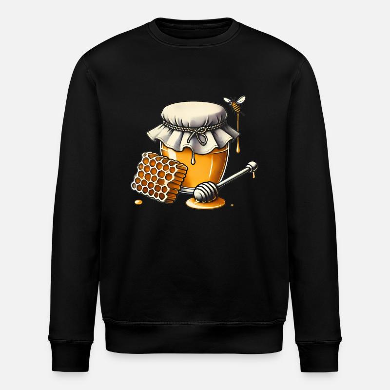 Rustikales Honigglas mit tropfender Wabe - Stanley/Stella Unisex Bio-Sweatshirt ROLLER - Schwarz