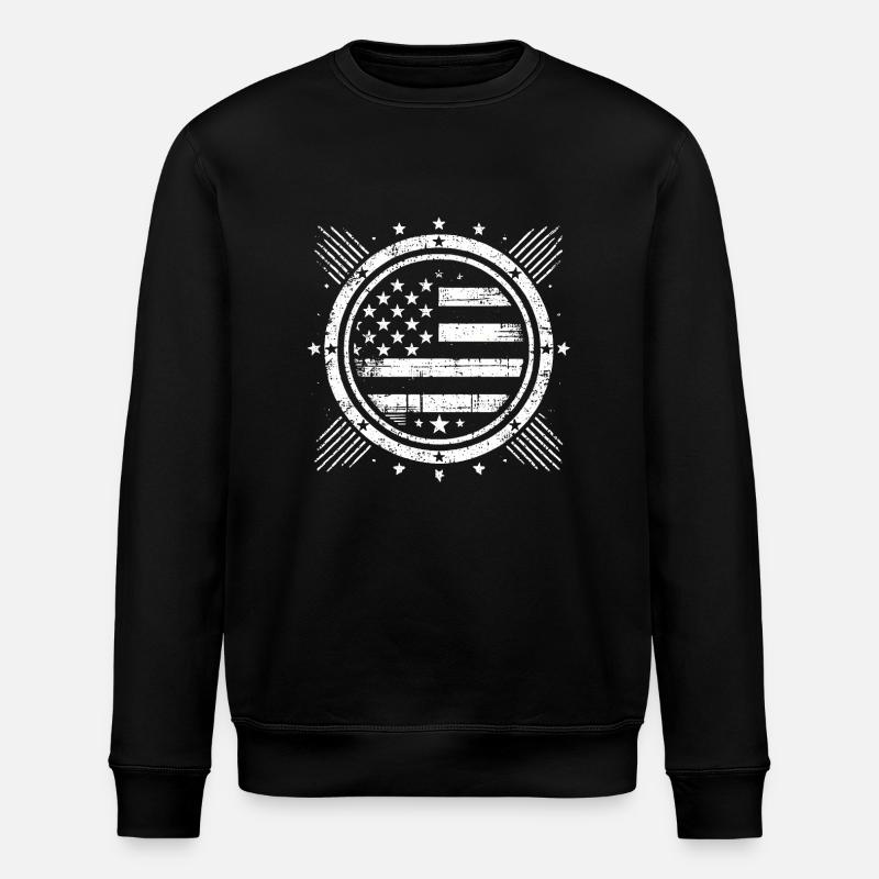 Drapeau en détresse Grunge Design - Sweat bio ROLLER Stanley/Stella Unisexe - noir