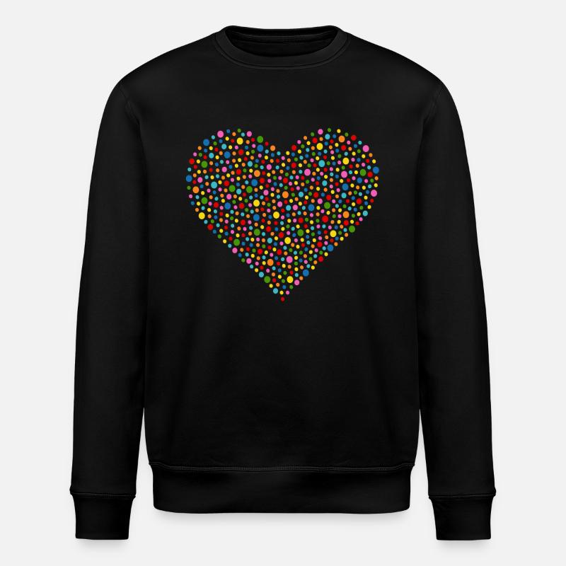 Coeur de confettis - Sweat bio ROLLER Stanley/Stella Unisexe - noir