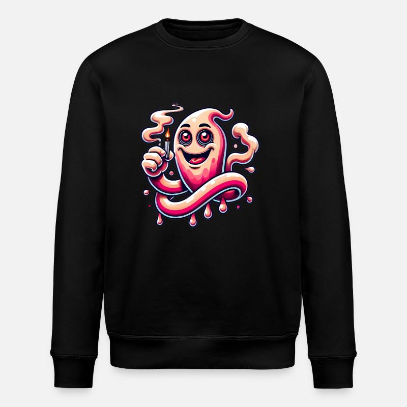 Drôle Stoner Ghost Cartoon Design - Sweat bio ROLLER Stanley/Stella Unisexe - noir