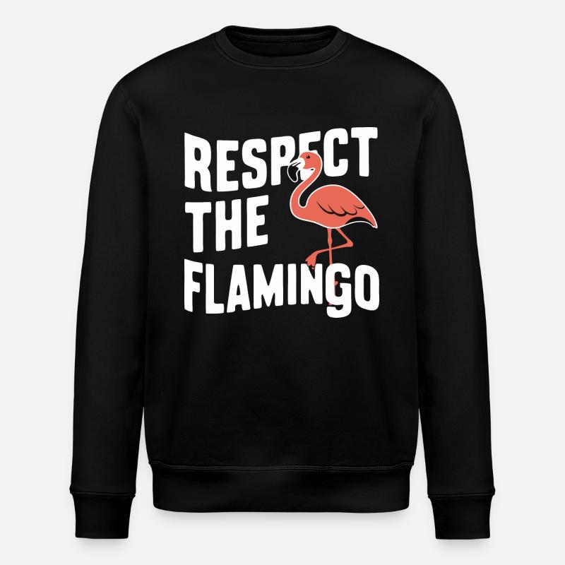Flamant rose animal - Sweat bio ROLLER Stanley/Stella Unisexe - noir