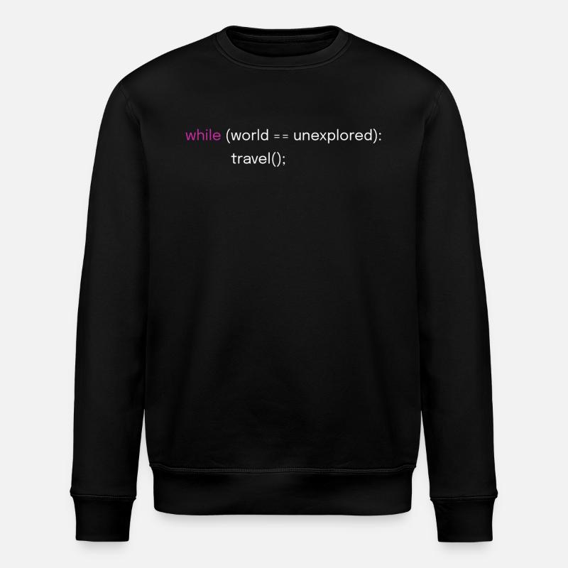 Lustiges Reise- und Coding-Design - Stanley/Stella Unisex Bio-Sweatshirt ROLLER - Schwarz