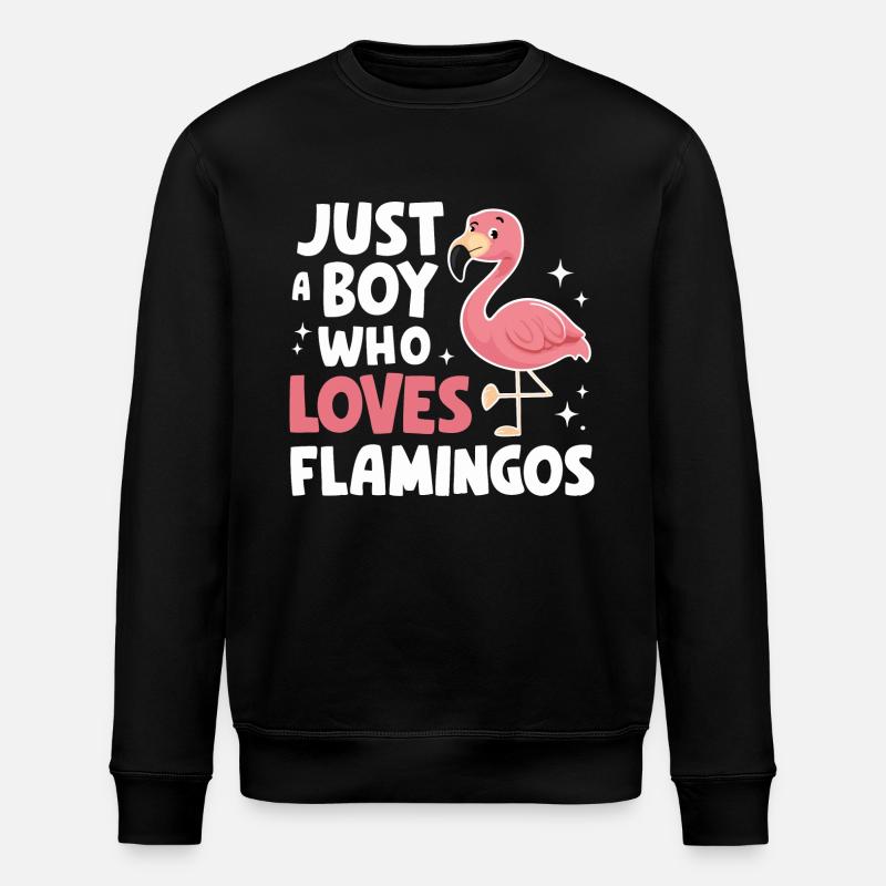 Flamant rose animal - Sweat bio ROLLER Stanley/Stella Unisexe - noir