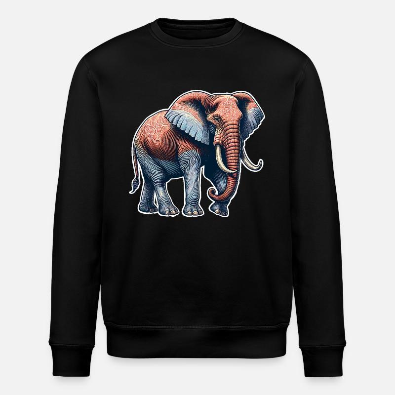 Elefant - Stanley/Stella Unisex Bio-Sweatshirt ROLLER - Schwarz