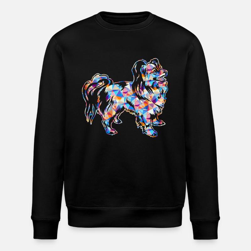 Papillon Dog Geometric - Stanley/Stella ROLLER Unisex Organic Sweatshirt - black