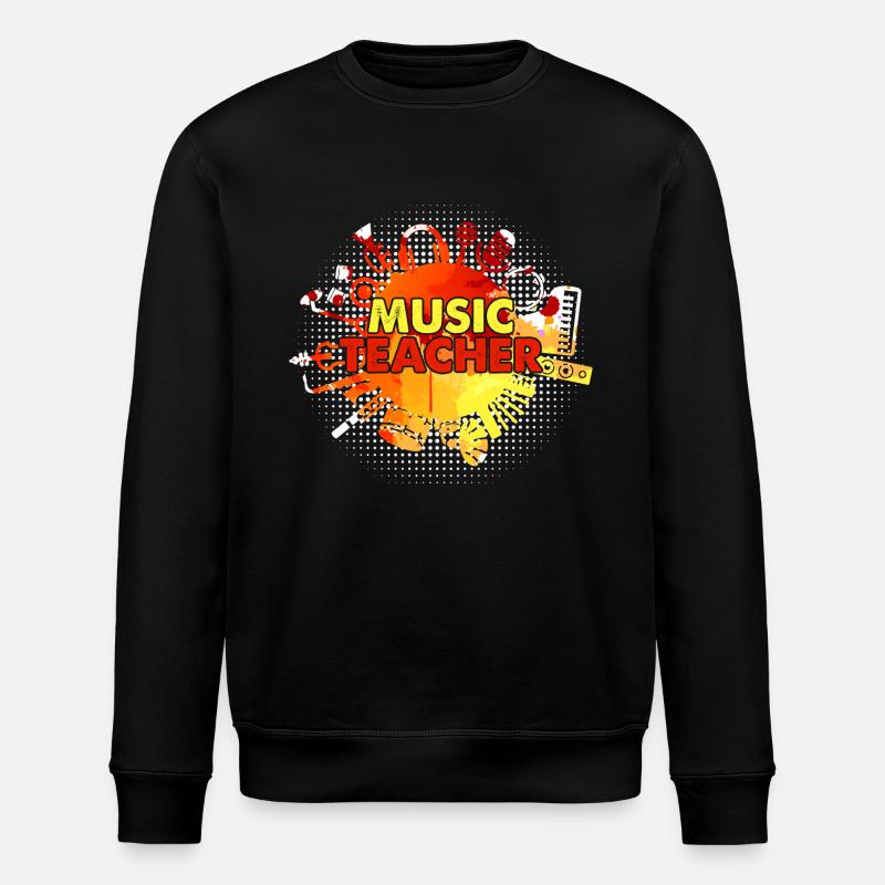 Funny Music Teacher - Stanley/Stella ROLLER Unisex Organic Sweatshirt - black
