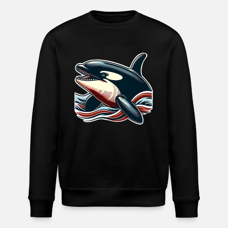 Orca Schwertwal - Stanley/Stella Unisex Bio-Sweatshirt ROLLER - Schwarz