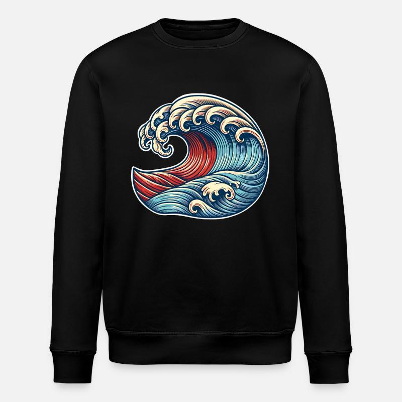 Wave - Stanley/Stella ROLLER Unisex Organic Sweatshirt - black