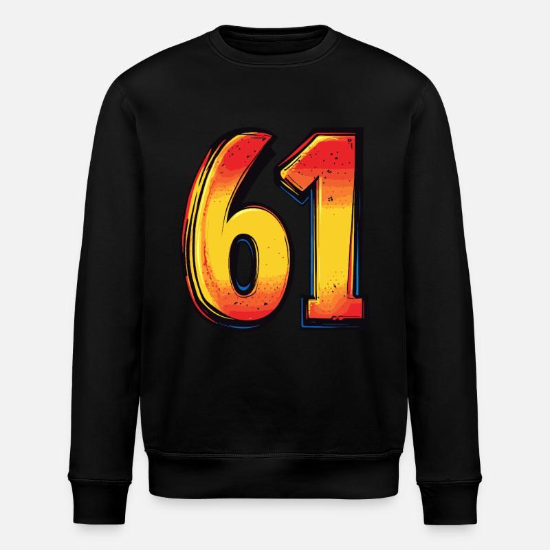 61 Zahl Bunt - Stanley/Stella Unisex Bio-Sweatshirt ROLLER - Schwarz