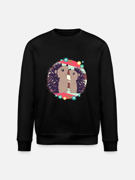 Happy hedgehogs - Stanley/Stella ROLLER Unisex Organic Sweatshirt - black