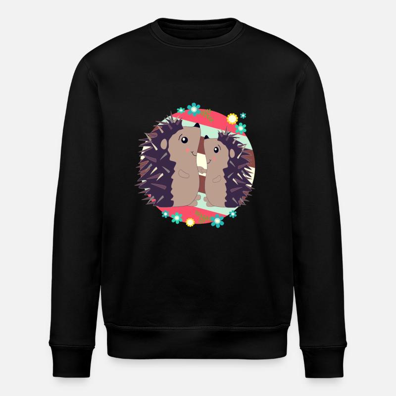 Happy hedgehogs - Stanley/Stella ROLLER Unisex Organic Sweatshirt - black