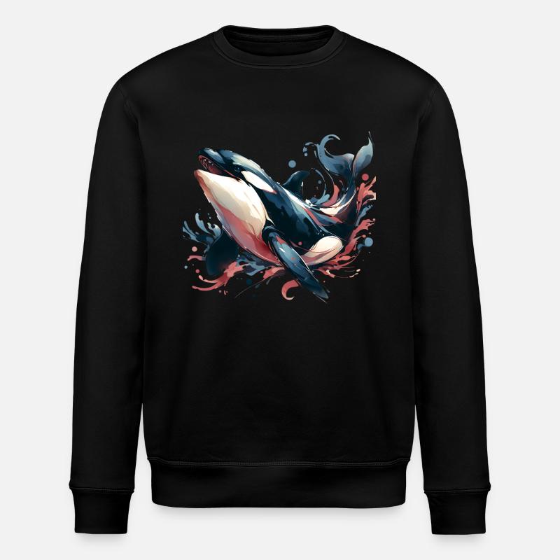 Orca Killer Whale - Stanley/Stella ROLLER Unisex Organic Sweatshirt - black