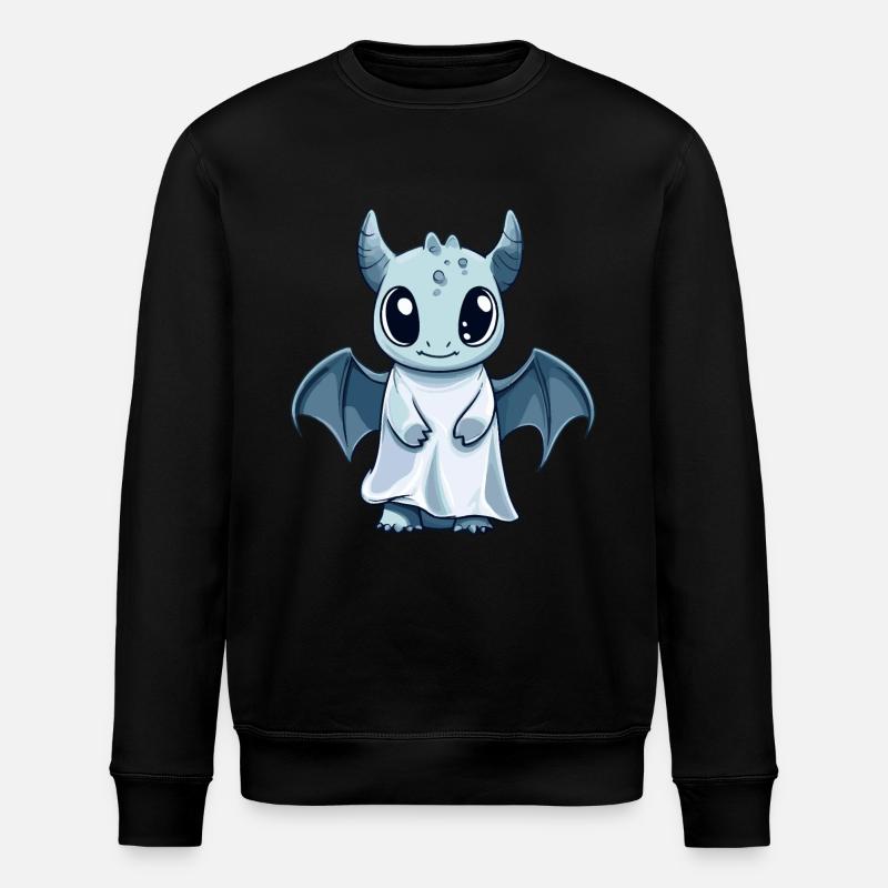 Dragon Halloween Comic Ghost - Stanley/Stella ROLLER Unisex Organic Sweatshirt - black