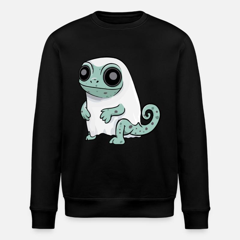 Chameleon Halloween Comic Ghost - Stanley/Stella ROLLER Unisex Organic Sweatshirt - black