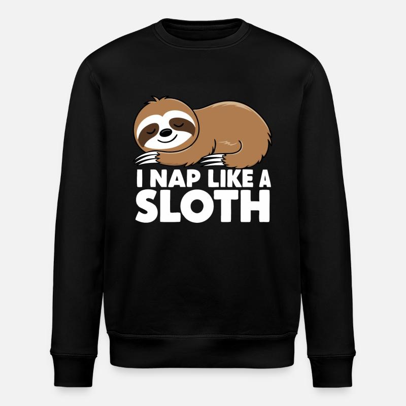 Sloth Sloths Sleeping Lazy - Stanley/Stella ROLLER Unisex Organic Sweatshirt - black