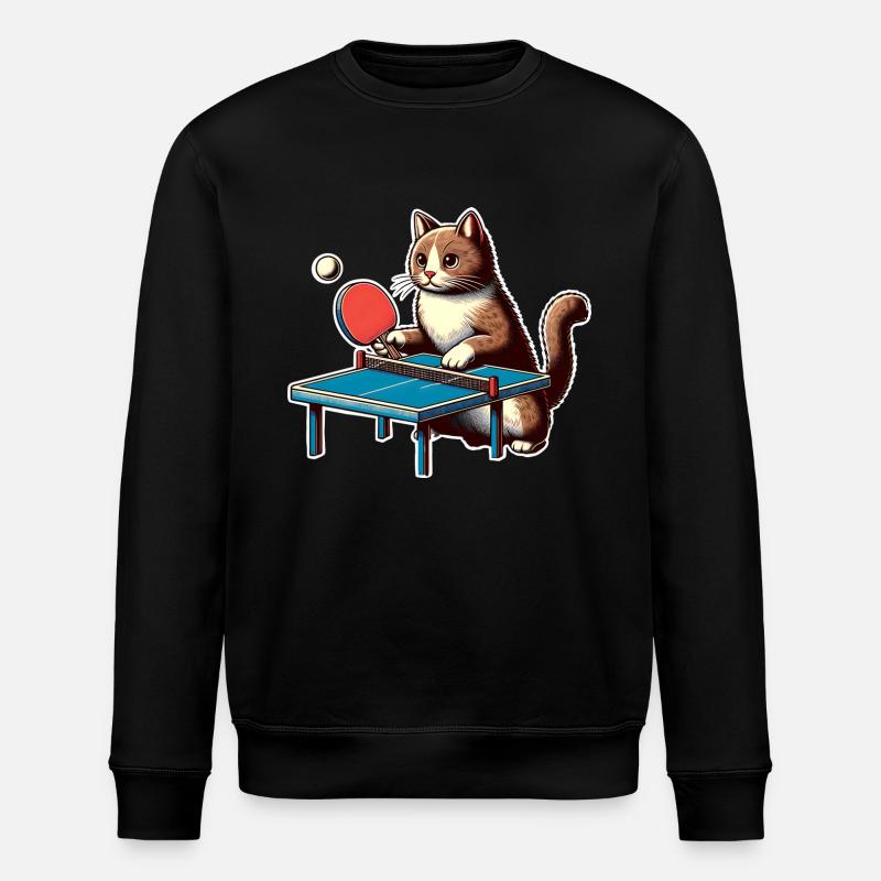 Chat de ping-pong - Sweat bio ROLLER Stanley/Stella Unisexe - noir