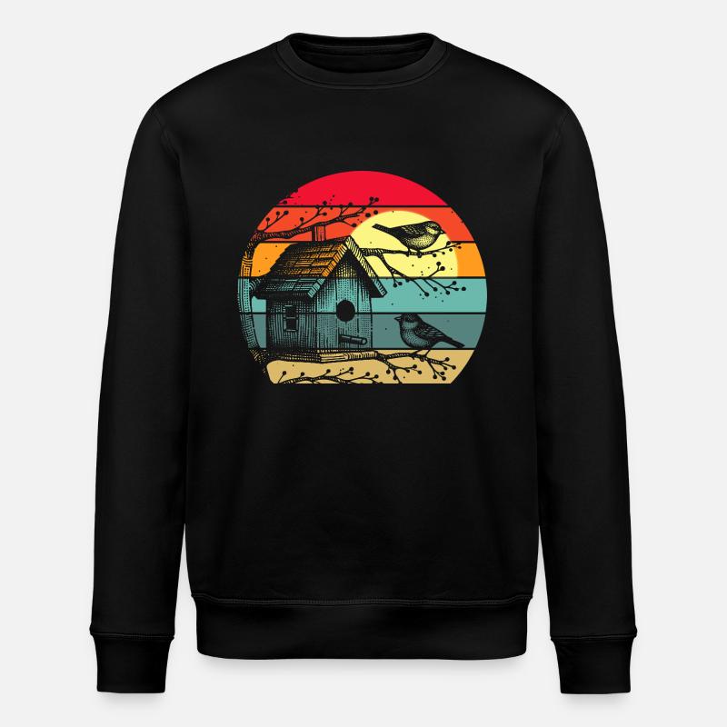 Bird Feeding - Stanley/Stella ROLLER Unisex Organic Sweatshirt - black