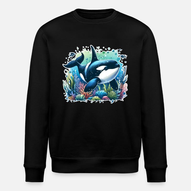 Orca Schwertwal - Stanley/Stella Unisex Bio-Sweatshirt ROLLER - Schwarz