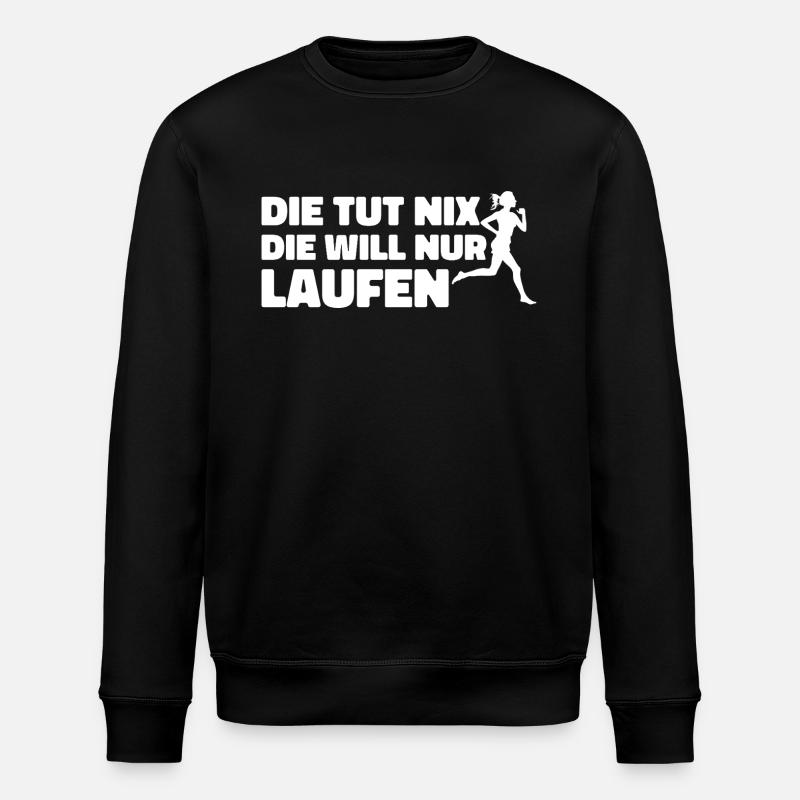 Runner Sport Running Gift - Stanley/Stella ROLLER Unisex Organic Sweatshirt - black