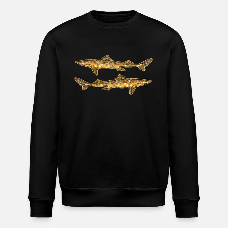 Dogfish Geometric - Stanley/Stella ROLLER Unisex Organic Sweatshirt - black