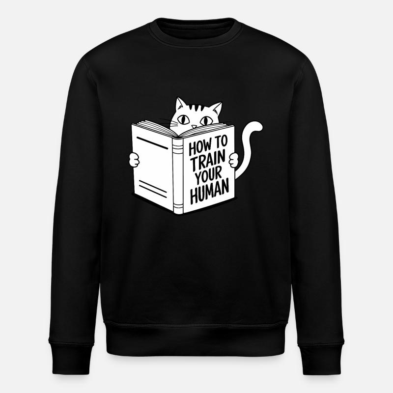 Lustige Katze - Stanley/Stella Unisex Bio-Sweatshirt ROLLER - Schwarz
