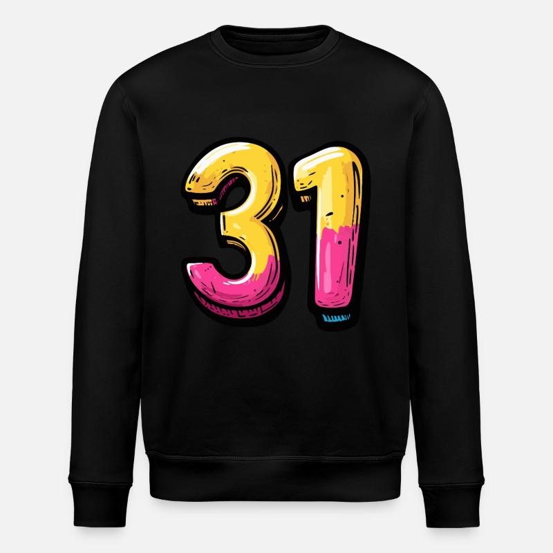 31 Zahl Bunt - Stanley/Stella Unisex Bio-Sweatshirt ROLLER - Schwarz