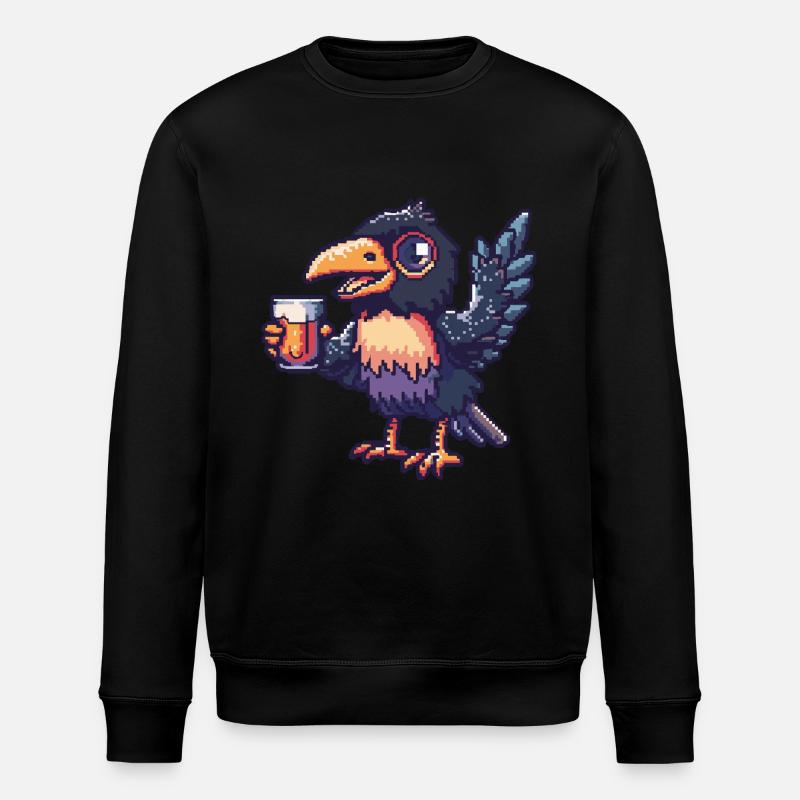 Bière Raven Crow Pixel - Sweat bio ROLLER Stanley/Stella Unisexe - noir