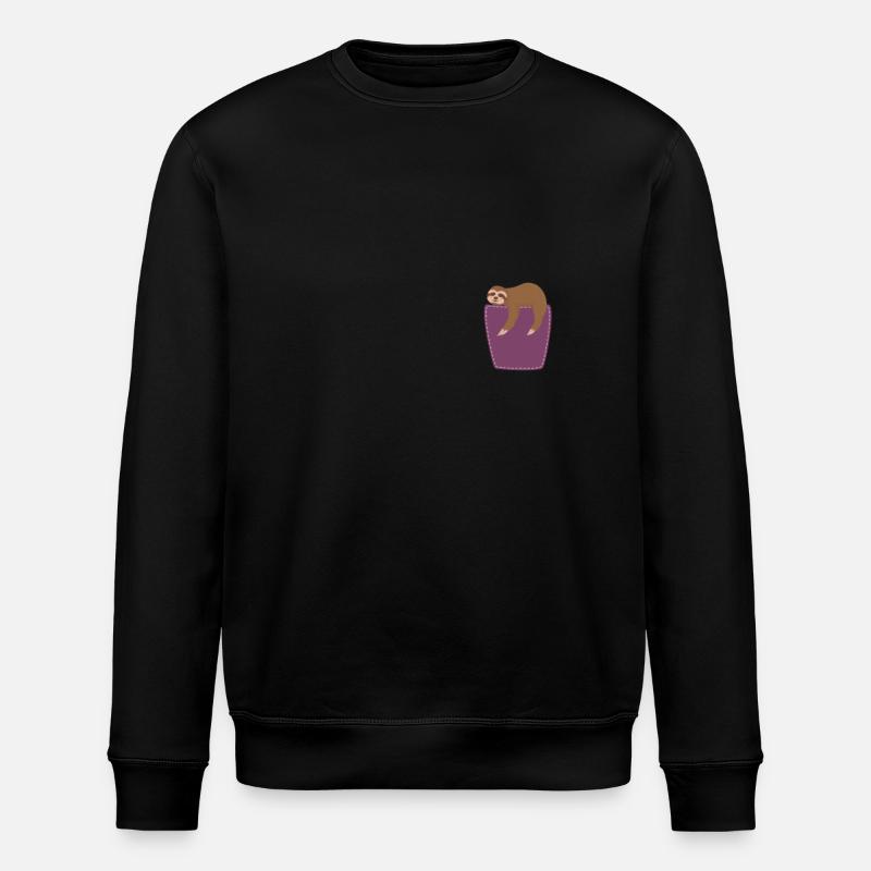 Faultier in der Brusttasche Sloth - Stanley/Stella Unisex Bio-Sweatshirt ROLLER - Schwarz