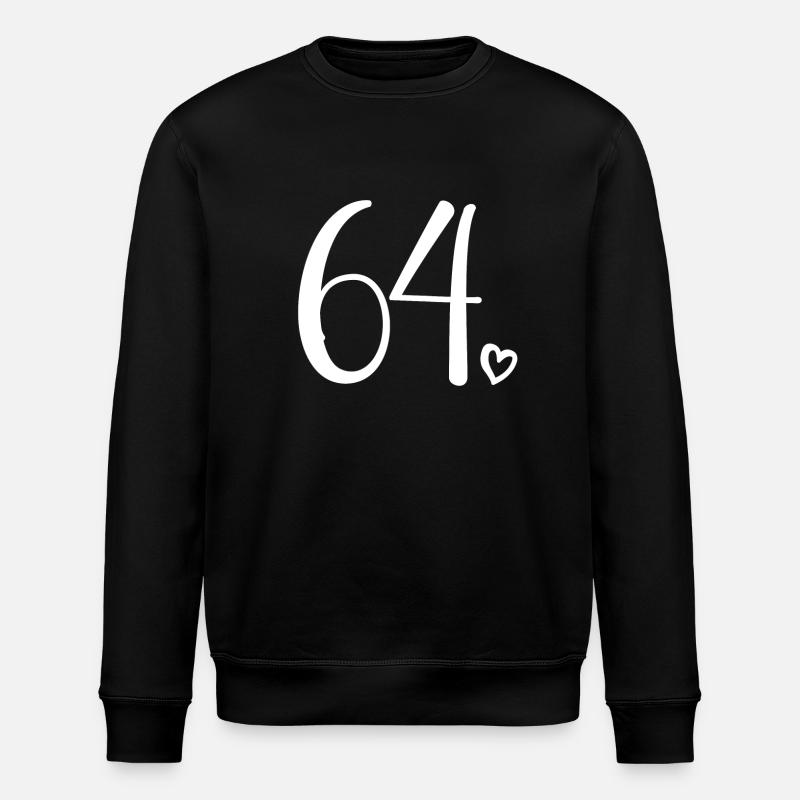 Mignon numéro 64, 64 ans, cadeau de 64e anniversaire - Sweat bio ROLLER Stanley/Stella Unisexe - noir