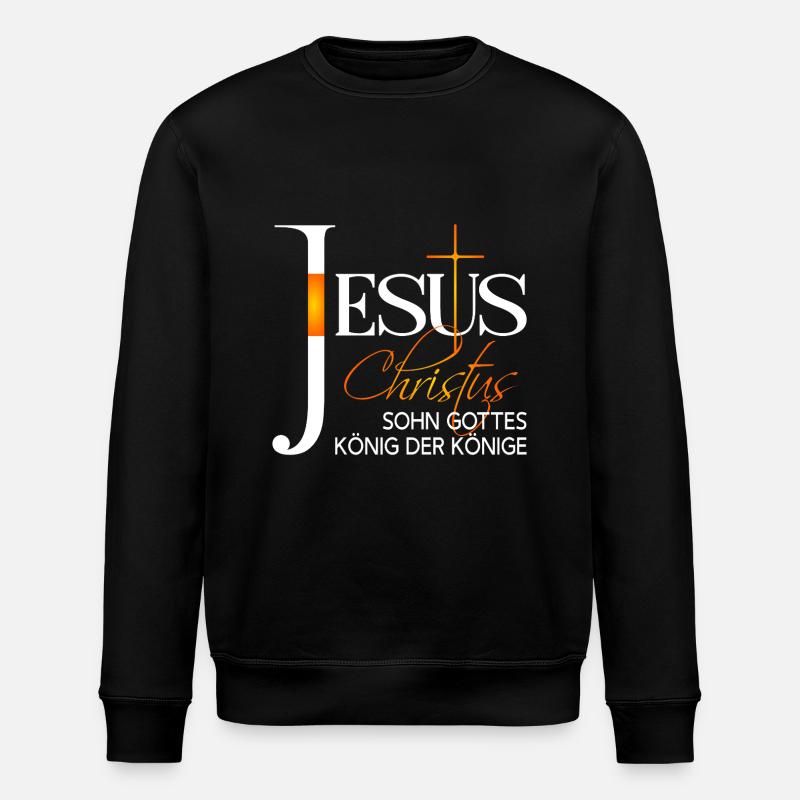 Jesus Christ King the King - Stanley/Stella ROLLER Unisex Organic Sweatshirt - black