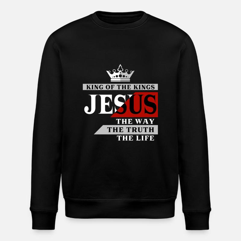 Jésus le roi - Sweat bio ROLLER Stanley/Stella Unisexe - noir