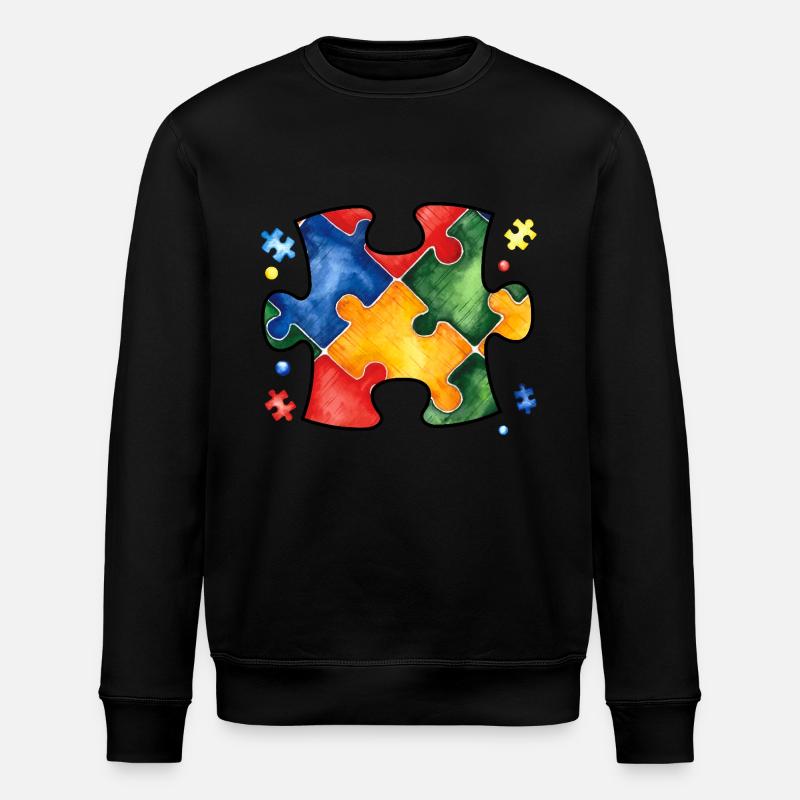 Autismus-Puzzle - Stanley/Stella Unisex Bio-Sweatshirt ROLLER - Schwarz