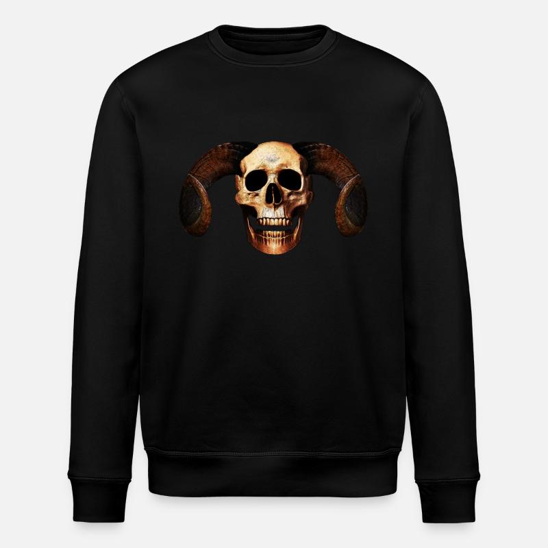 Ram Skull - Stanley/Stella Unisex Bio-Sweatshirt ROLLER - Schwarz