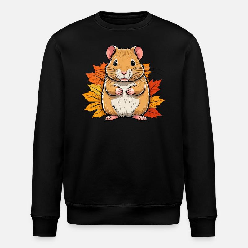 Halloween-Hamster / Herbstmaus - Stanley/Stella Unisex Bio-Sweatshirt ROLLER - Schwarz
