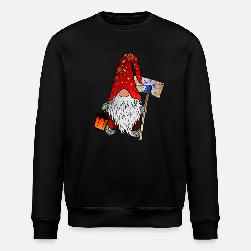 Blue Light Gnome Christmas Gnome - Stanley/Stella ROLLER Unisex Organic Sweatshirt - black